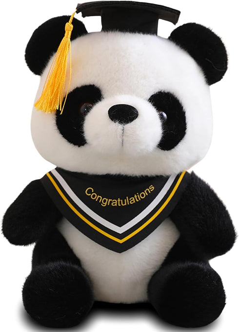 Graduation Bear Panda Stuffed Animal Plushies 2024 graduation gifts 10'' Panda Plush for kindergarten/Elementary/High School/College (Yellow)...