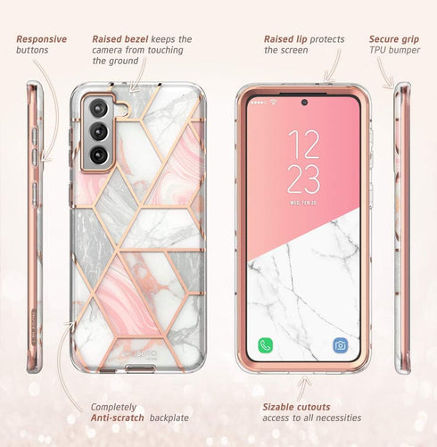 i-Blason Cosmo Series for Samsung Galaxy S21 Plus 5G Case, Slim Stylish Protective Case Without Built-in Screen Protector (Marble)...