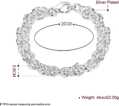Sterling Silver Double Rolo Link Chain Bracelet 8" For Men or Women Teens, DIY Jewelry...