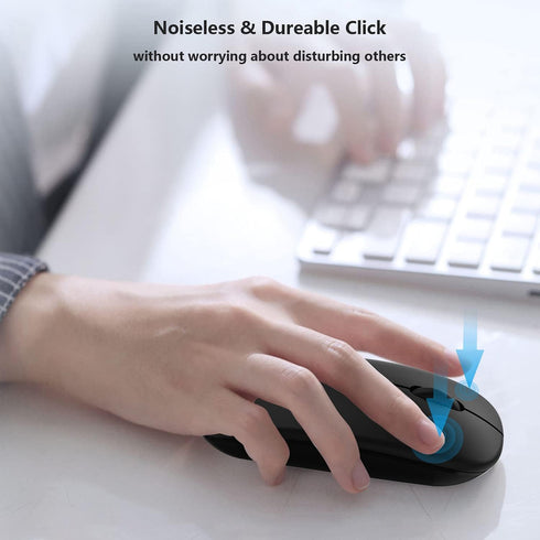 Wireless Bluetooth Mouse for Apple iPad iPhone MacBook Android Samsung Tablet Phone Dual-Mode Rechargeable 2.4G Portable Computer Mice for Windows...