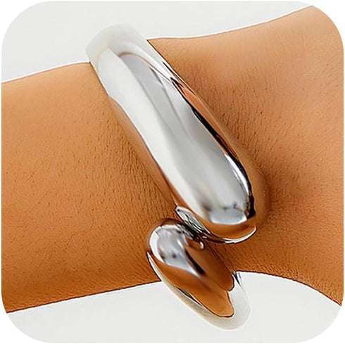 Roe Dolph Gold Cuff Bangle Bracelets for Women Chunky Gold Bracelets Minimalist Open Wide Cuff Bracelets Gold Cuff Bracelet Trendy Gold Bangle Bra...