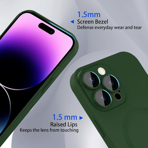 Magnetic case for iPhone 14 Pro Max Phone Case for Women, Matte Luxury Soft Metallic Luster Design with Camera Lens Protector, Compatible with Mag...