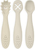 Silicone Toddler Fork and Spoon Utensils, Baby Led Weaning (BLW) Eating Essentials, Kids Self Feeding Set (Cream), CTL5038-17...