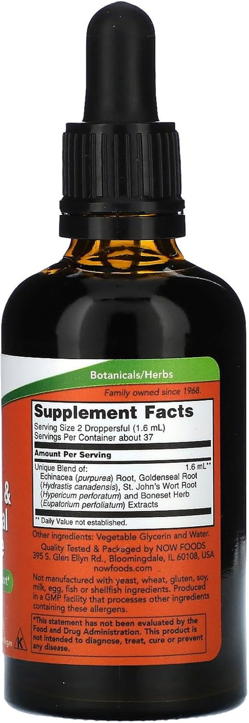 NOW Supplements, Echinacea & Goldenseal Glycerite with Dropper, Immune System Support*, 2-Ounce...