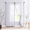 Treatmentex White Sheer Curtains Black Pompoms 63" inches Long Window Draperies for Boy's Room Bed Canopy 2 Panels Rod Pocket...