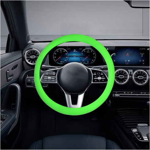 Car Silicone Steering Wheel Cover, Soft Anti-Slip Auto Steering Wheel Protector Fit 14 Inch, Universal Vehicle Interior Accessories for Cars, SUVs...