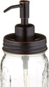 Ball Mason Jar Soap Dispenser Pump with Non-Slip Coaster, 16oz Clear Pint Ball Jar Soap Dispenser, Glass with Oil Rubbed Bronze Dispensing Lid, Ru...