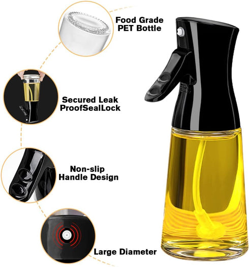 180ml Glass Olive Oil Sprayer with Brush for Cooking - Thick Glass, Strong Spray Force...
