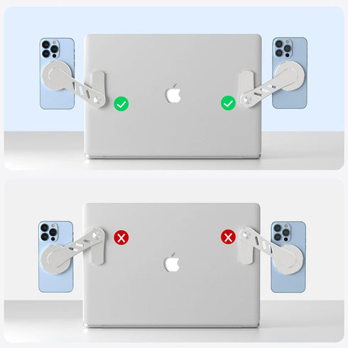 DK177 Magnetic Phone Holder for Laptop, Laptop or Desktop Monitor Side Mount Phone Mount Compatible with iPhone 15/14/13/12 Series MagSafe Cases, ...