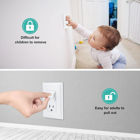 Outlet Covers Babepai 38-Pack White Baby Proof Electrical Protector Safety Improved Baby Safety Plug Covers...
