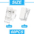 60 Pieces Self-Adhesive Clips Wall Tapestry Clips Plastic Sticky Clips Small Hanging Spring Clips Double-Sided Adhesive Spring Clips for Poster Ph...
