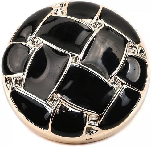 20 PCS 1" Black Round Shank Buttons with Weave Design for Coat Sewing...