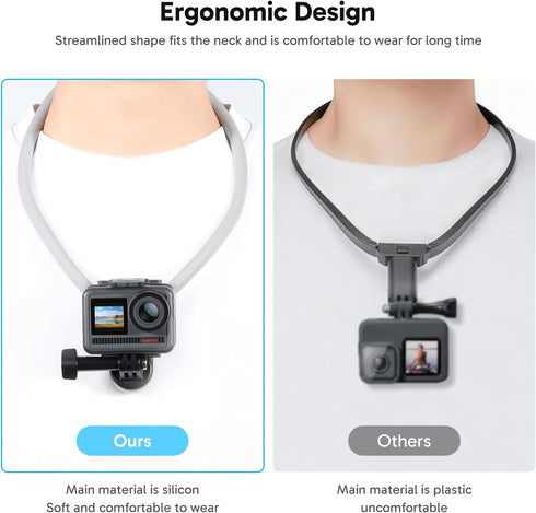 AKASO Magnetic Neck Mount Holder, Vlog Action Camera Accessories Compatible with GoPro Hero12/11/10/ 9/Max EK7000/Brave 4//DJI Osmo Action/Smart P...