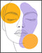 Posterizer 1 pcs-single art of a womans face-purple orange minimal art 2-Abstract & Modern Art-Gift for Art Lovers-Decor for Home & Office- unfram...