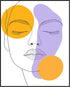 Posterizer 1 pcs-single art of a womans face-purple orange minimal art 2-Abstract & Modern Art-Gift for Art Lovers-Decor for Home & Office- unfram...