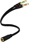 D & K Exclusives Headphone Splitter for Computer 3.5mm Female to 2 Dual 3.5mm Male Mic Audio Y Splitter Cable Smartphone Headset to PC Adapter...