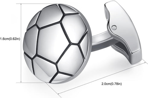 HONEY BEAR Soccer Football Ball Sports Cufflinks for Mens Wedding Blusiness Gift...