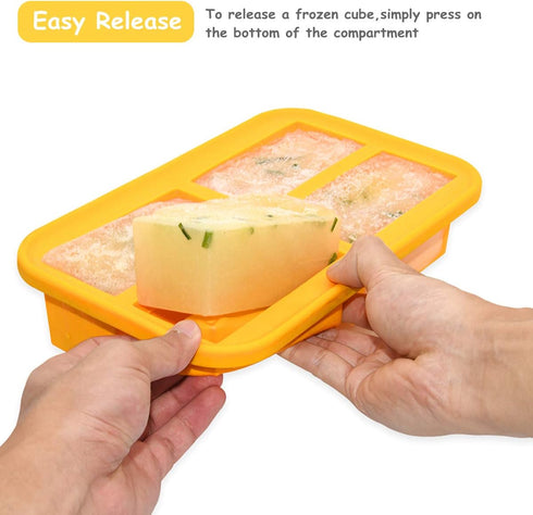 Bangp 1-Cup Silicone Freezing Tray with Lid,Silicone Soup Freezer Molds,Silicone Freezer Container,Silicone Molds for Soup and Food Storage - Make...