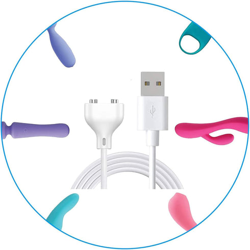 Magnetic USB DC Charger Cable Replacement Charging Cord for Toys Vibrators Electric Toothbrush - 6mm/0.24in...