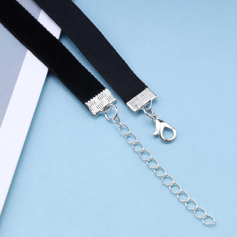 Boho Pearl Velvet Choker Necklace Short Pearl Pendant Necklace Vintage Plain Black Necklace Gothic Velvet Ribbon Collar Necklace Chain Jewelry for...