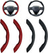 4PCS Carbon Fiber Car Steering Wheel Cover with Non-Slip Lining,Steering Wheel Cover Men and Women,Universal Fit Most of Steering Wheel Accessorie...