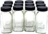 12 pieces of French Square Glass Spice Bottles 6 oz Spice Jars with Black Plastic Lids, Shaker Tops, and Labels by U-Pack...