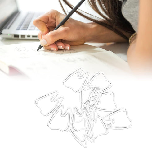 Tooth Shaped Paper Clips,100Pcs Mini Cute Hollow Paperclips Electroplated Metal Office Clips for Document Sorting Organizing...