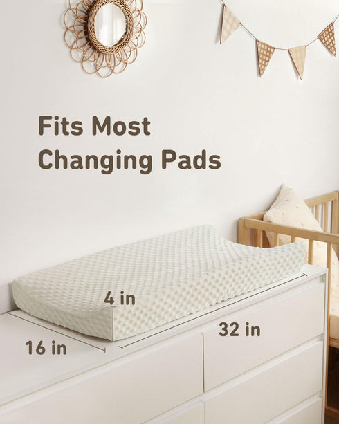 Changing Pad Cover, Ultra Soft Minky Dots Plush Changing Table Covers for Baby Girls and Boys, 2 Pack (Roman Green & Lily White)...