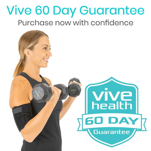 Vive Bicep Brace Compression Sleeve for Tendonitis - Upper Arm Tricep & Bicep Support Brace for Pain Relief - Comfortable, Lightweight, & Adjustab...