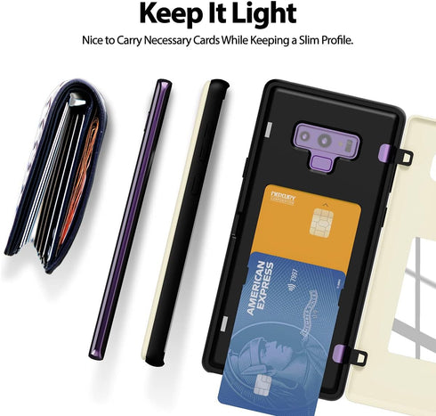 GOOSPERY Galaxy Note 9 Wallet Case with Card Holder, Protective Dual Layer Bumper Phone Case (White)...