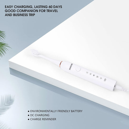 Automatic Touch Control 5-Speed Adult Models Sonic Rechargeable Dental Cleaning Electric Toothbrush (White)...