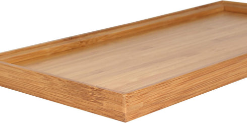 BambooMN Organic Bamboo Serving Tray, Vanity, Tea Serving, Appetizers, Snacks, Charcuterie Board, 11"x5.5"x0.6" - 1 Tray...