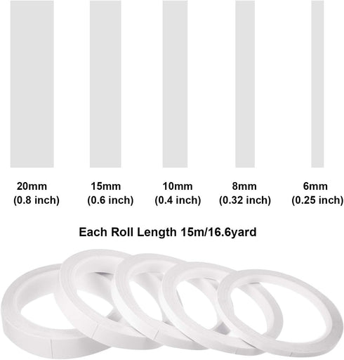 Chuangdi 8 Rolls Double Sided Tapes for Crafts Gift Wrapping Adhesive Sticky Tape Scrapbooking Photos Invitation Cards Paper DIY Office Supplies, ...