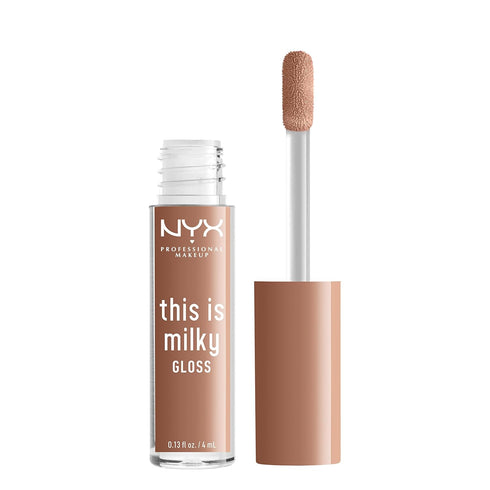 NYX PROFESSIONAL MAKEUP This Is Milky Gloss, Vegan Lip Gloss, 12 Hour Hydration - Cookies & Milk (Cool Beige Nude)...