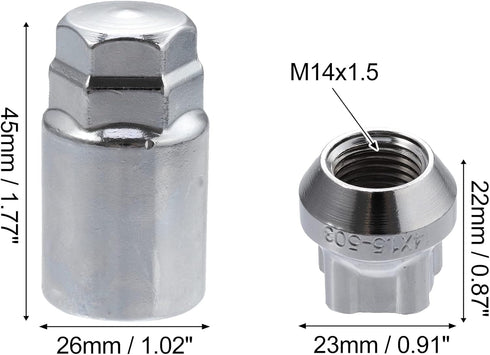 ACROPIX M14x1.5 Car Wheel Lock Lug Nuts Set Anti Theft Lug Nut Screw Fit for Tesla Model 3 - Pack of 5 Silver Tone...