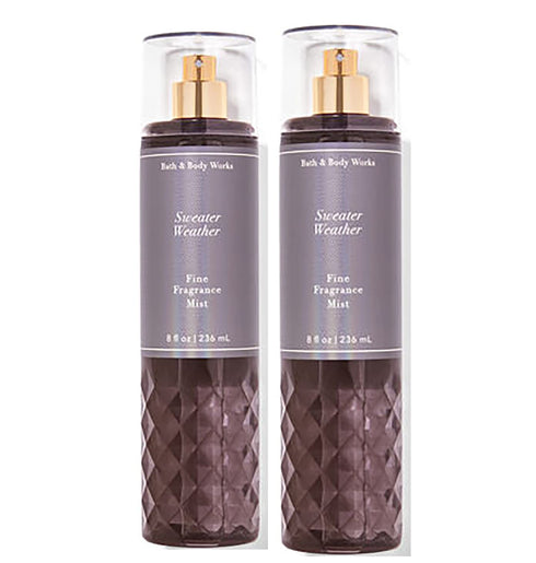 Bath and Body Works Sweater Weather Fine Fragrance Mists Pack Of 2 8 oz. Bottles (Sweater Weather)...