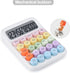 Mechanical Pushbutton Calculator,12 Digit Large LCD Display,Big Buttons Easy to Press,Colorful Candy Calculator,Automatic Sleep,with Battery.for O...