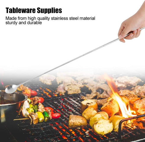 Spoon Spoon Stainless 24 Inches Stainless Steel Mixing Spoon Long Telescopic Stirring Spoon Stretchable Cocktail Shaker Spoon for Barbecue Tablewa...