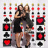 Casino Foil String Decorations - 7' (Pack of 6) - Red, Black, & Gold Casino Party Icons - Perfect for Game Night, Vegas-Themed Events, and More...
