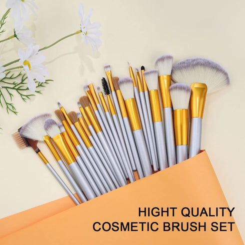 Make up Brushes, VANDER 24pcs Premium Cosmetic Makeup Brush Set for Foundation Blending Blush Concealer Eye Shadow, Cruelty-Free Synthetic Fiber B...
