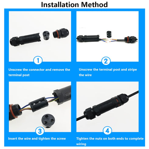 PENGLIN 5PCS Waterproof IP68 3-Pole Junction Box Cable Connector, 3 PIN Wire Connector Ø 4-12 mm for Outdoor Underground Cable, Junction Box, Stre...