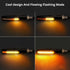 Justech 4 PCS 12LEDs Motorcycle Indicators Amber, 12V Flowing Turn Signal Lights, Motorbike Turning Indicators Led Turn Signals Kit Blinkers for M...