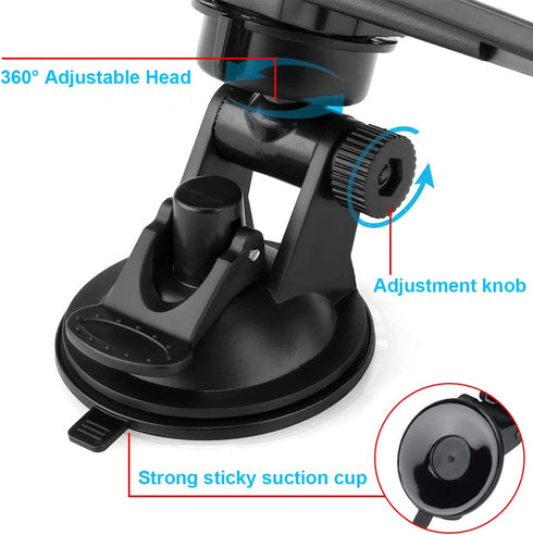 12'' Car Rear View Mirror with Suction Cup, Convex Wide Angle HD Auto Inside Rearview Mirror, Anti Glare Reduce Blind Spots, 360 Degrees Adjustabl...