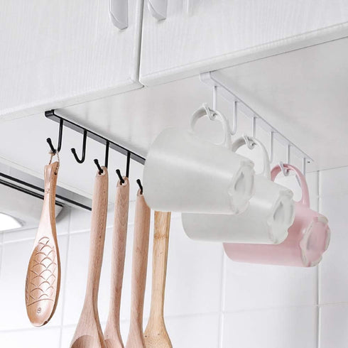 Mug Holder,Coffee Cup Holder,Kitchen Utensil Storage Hook,Cabinet Storage Hook,Wall Mounted Home Storage Hooks for Pots,Pans,Spoons,Spatulas,and C...