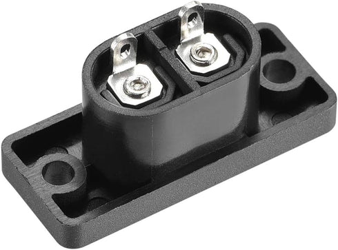 uxcell C8 Panel Mount Plug Adapter AC 250V 2.5A 2 Pins IEC Inlet Module Plug Power Connector Socket Straight with 2 Wire...