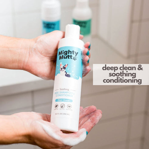 Mighty Mutt Soothing Dog Shampoo and Conditioner – Pet Friendly | Deodorizes Smelly Dogs | Detangles | Natural, Hypoallergenic & Anti-Itch Dog Sha...