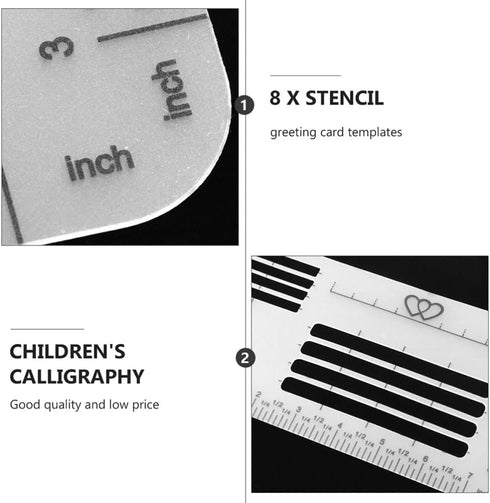 Ciieeo Letter Envelope Addressing Stencil: 4pcs Template Ruler Guide Envelope Addressing Guide Stencil Ruler Straight Guide for Envelopes Brush Pe...