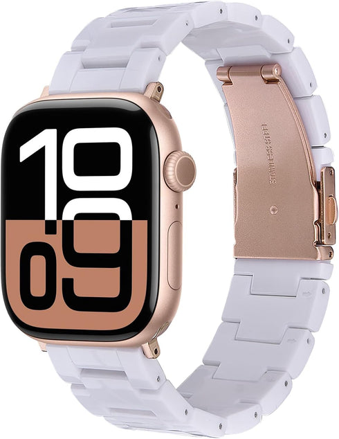 V-MORO Resin Band Compatible with Apple Watch Bands Series 10/9/8/7 41mm 42mm 40mm 38mm Fashion Lightweight Bracelet Strap Replacement for iWatch ...