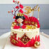 Traditional Chinese Wedding Cake Toppers - Set of 7 - Queen Figurine, Plum Blossom, Phoenix, 3 pcs Fans and Doll Base...