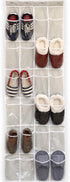 Simple Houseware 24 Pockets - Crystal Clear Over The Door Hanging Shoe Organizer, Gray (64'' x 19'')...
